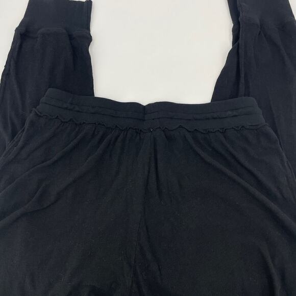 Hello Nite Los Angeles Women Medium Cozy Burnout Black Joggers Pull String - Picture 2 of 9